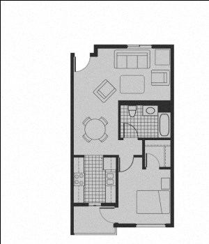 One bedroom floor plan